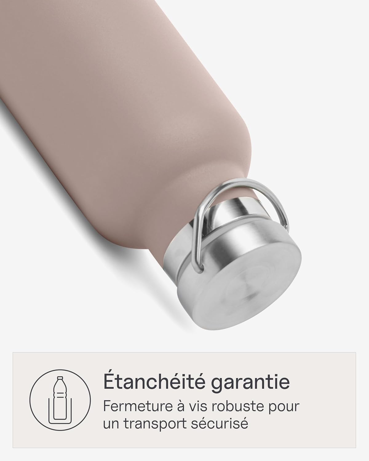 Detalle 2 de Kapten & Son Gourde Rose en acier inoxydable 750 ml — isolation double paroi, anti-fuite et lavable au lave-vaisselle