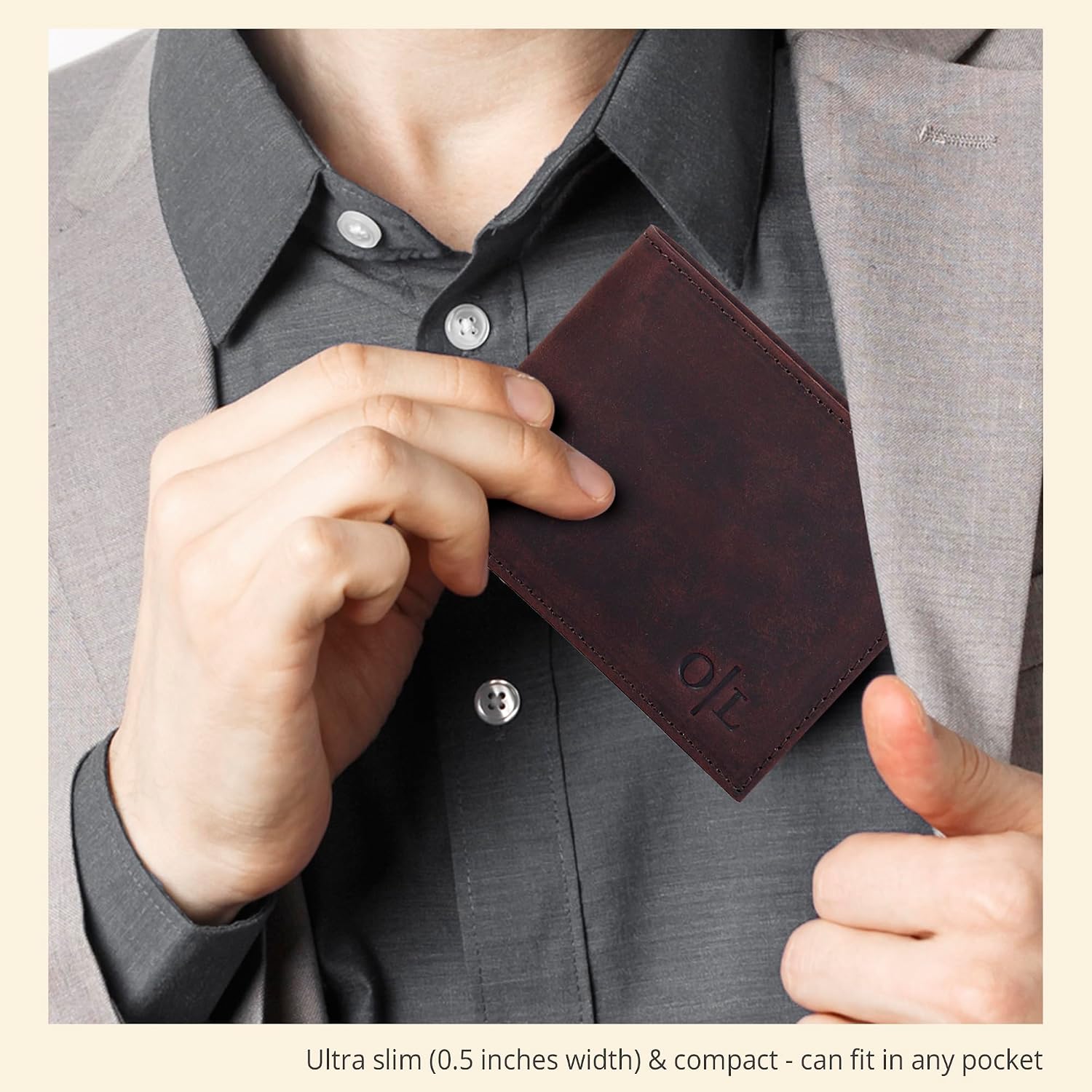 Thumbnail 5 de Oak Leathers Slim Leather Wallet 6‑Card
