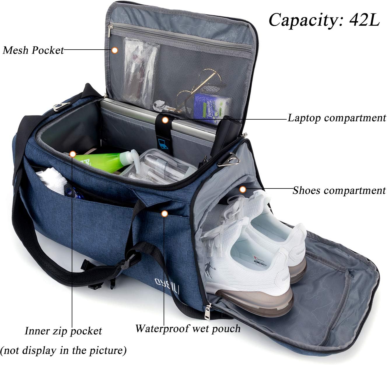 Thumbnail 1 de 42L Sports Duffle Bag with Wet Pocket
