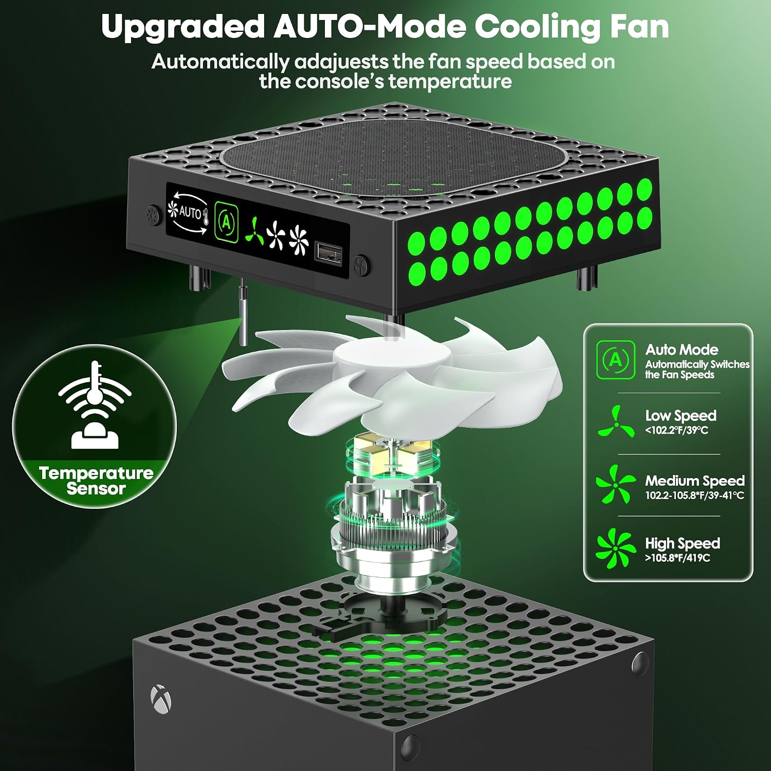 Thumbnail 2 de Xbox Series X Cooling Fan with 9 RGB Lights