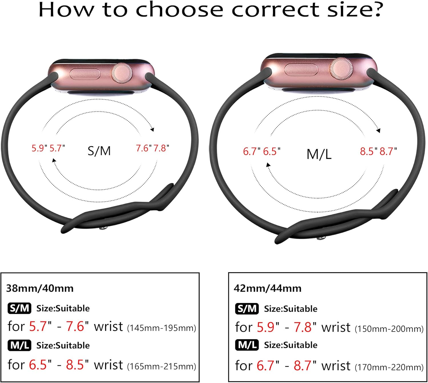 Thumbnail 6 de Epova Silicone Strap for Apple Watch 46mm