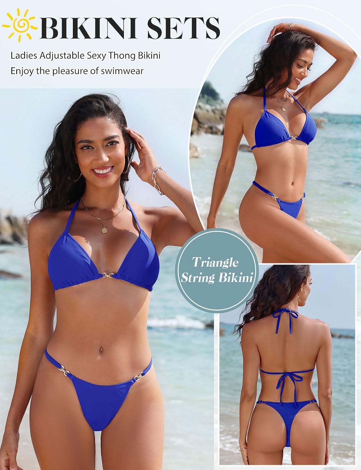Detalle de Yuson Girl Bikini Sets for Women UK 2 Piece Halter Triangle Bikini Set