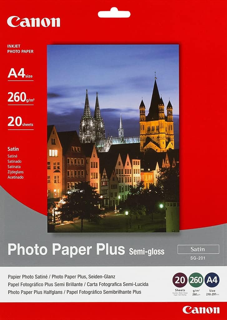 Detalle de Canon SG-201 Papier Photo Satiné 20x25 cm – 20 feuilles