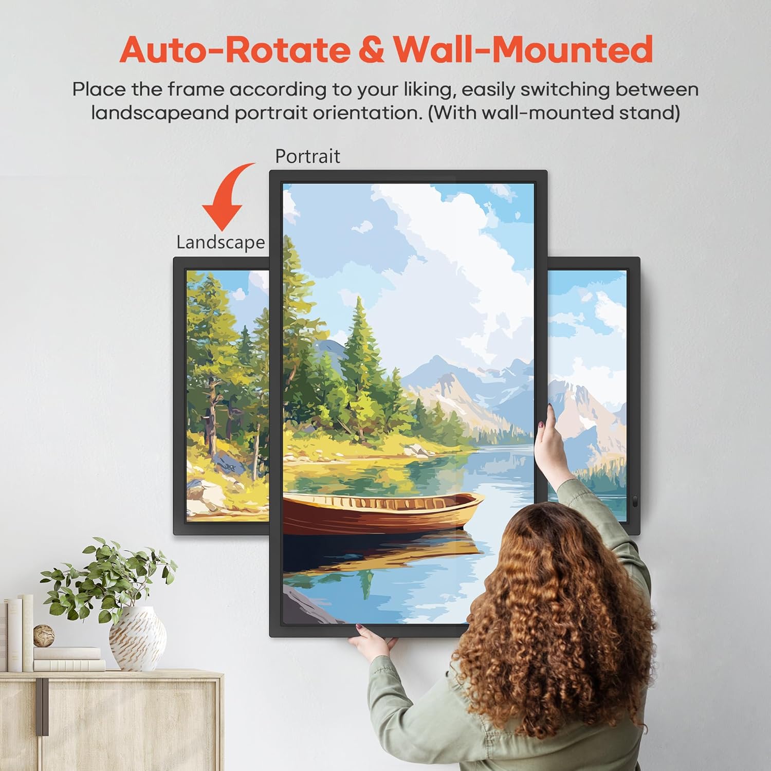 Thumbnail 6 de Frameo 32” Extra Large WiFi Digital Picture Frame with 64GB, FHD IPS Touch Screen (Wall Mounted) — Frameo App Sharing