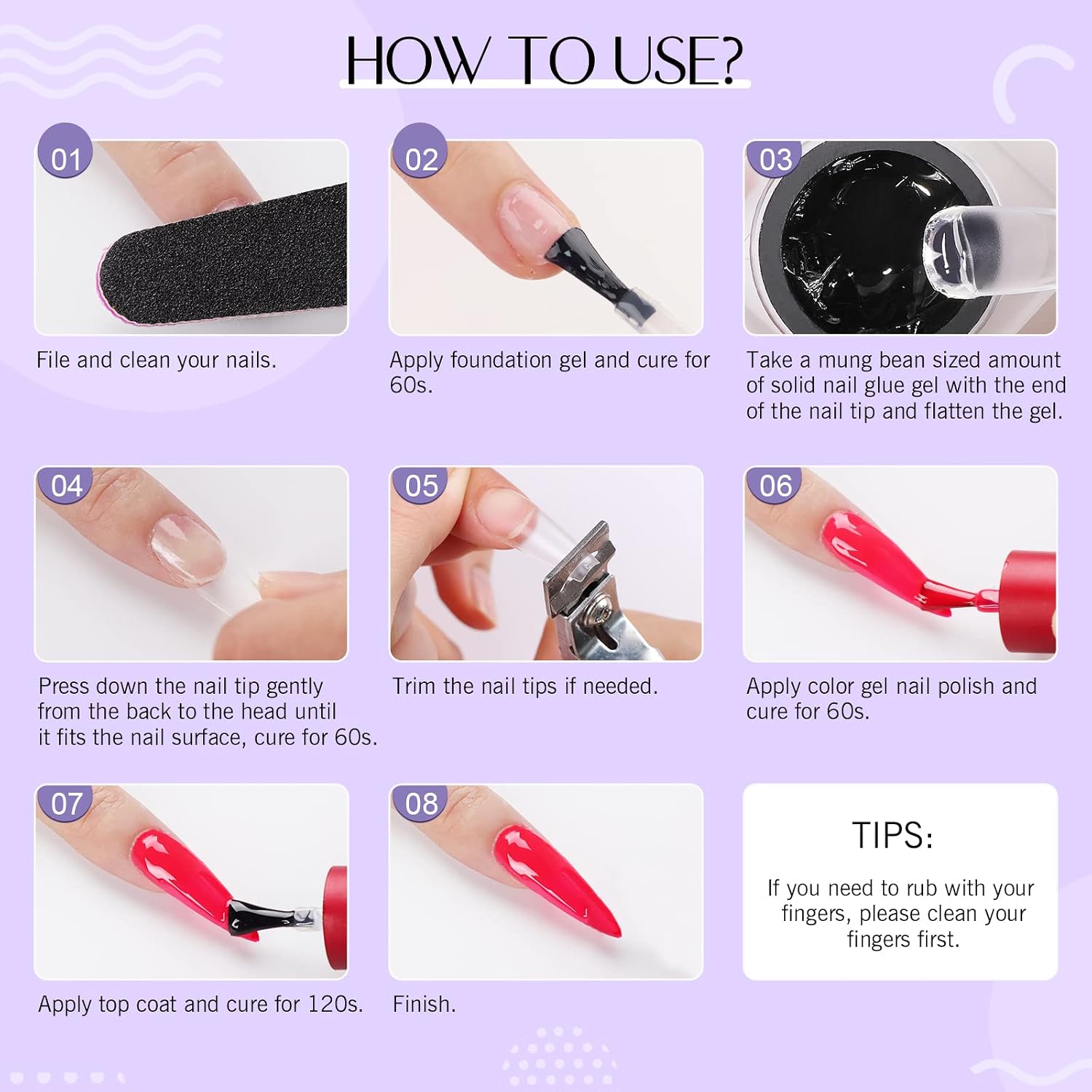 Thumbnail 6 de SAVILAND Fester Nagelkleber for Tips – Festes Gelklebemittel 15 ml, bis zu 21 Tage Halt