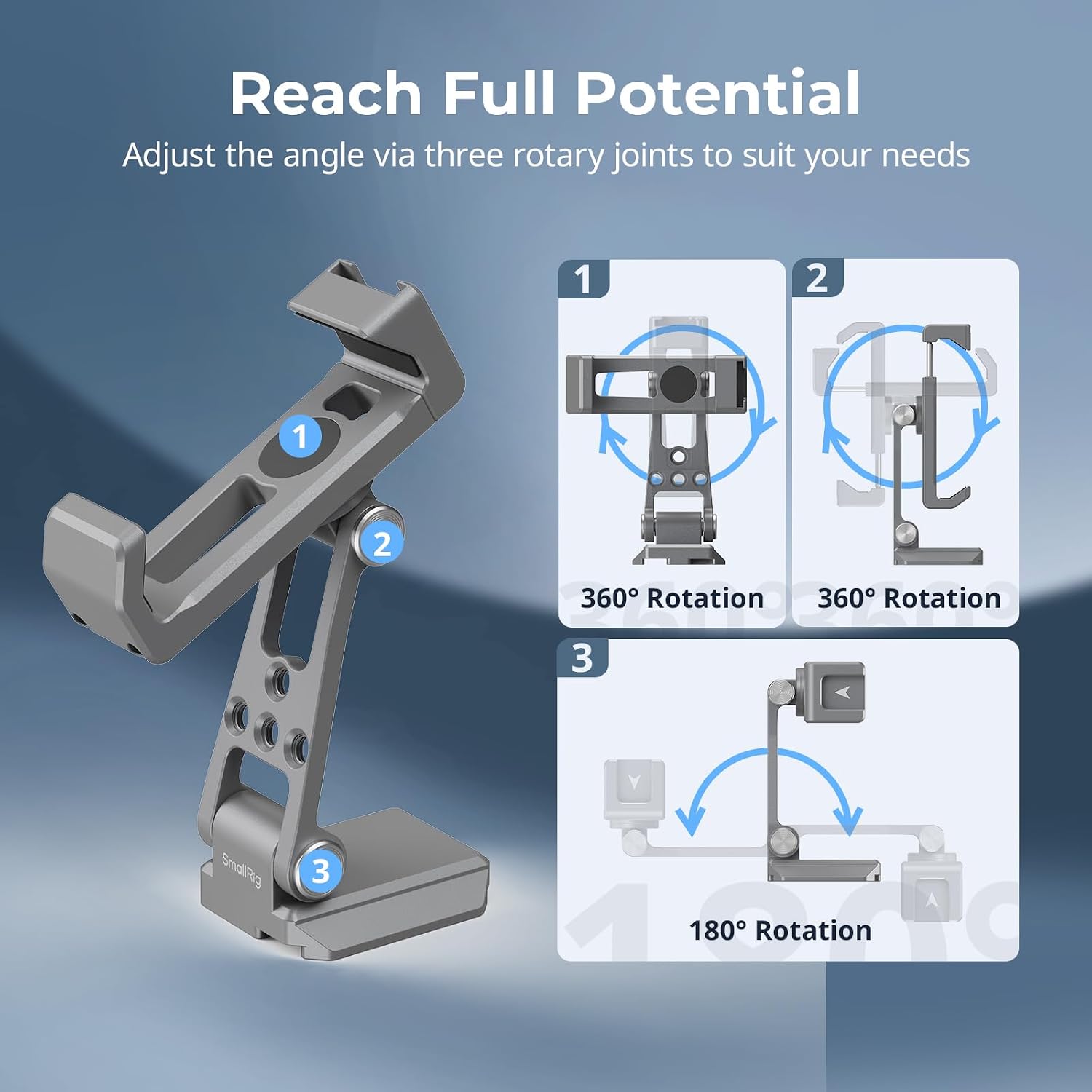 Detalle 2 de SMALLRIG Metall-Handyhalterung mit Grundplatte für arca-Swiss – kompatibel mit DJI RS 4 Mini & RS 3 Mini