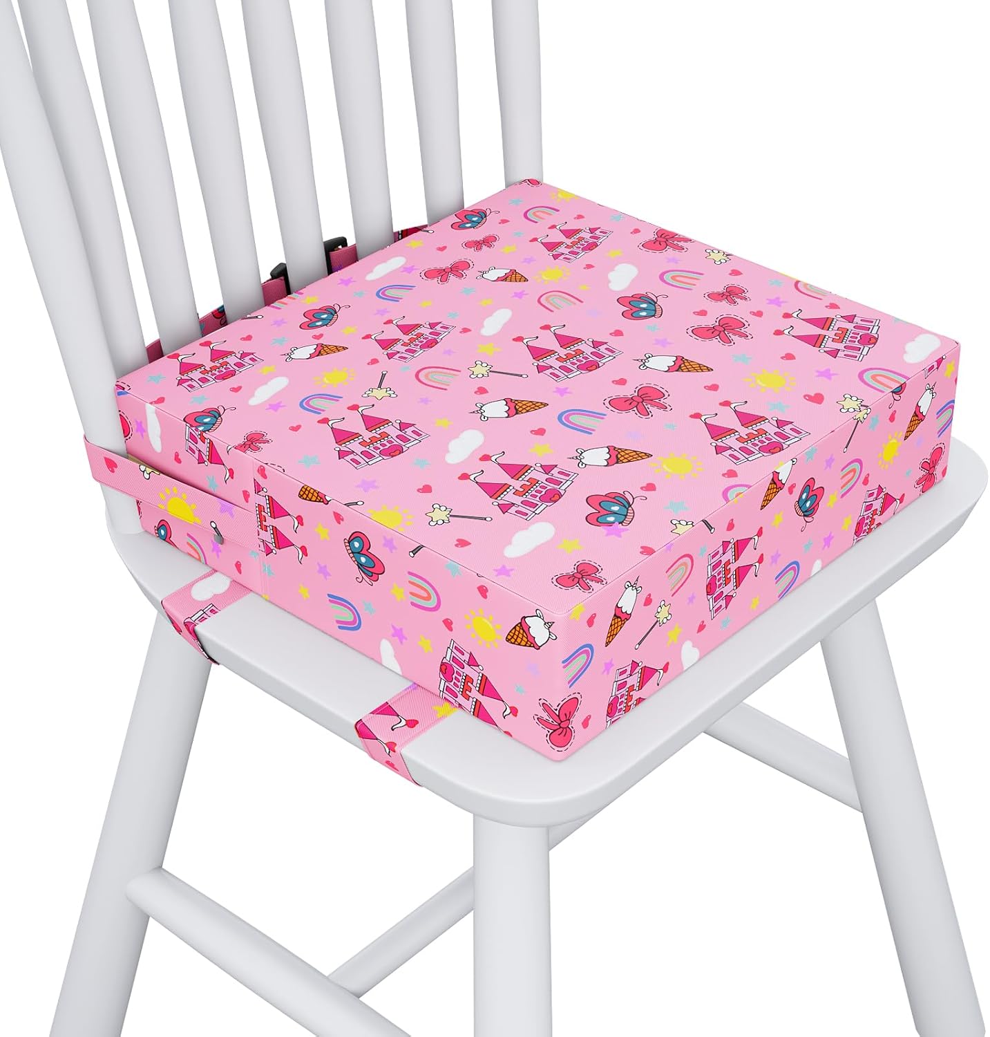 Booster seat cushion 3-point straps 32x32x10cm