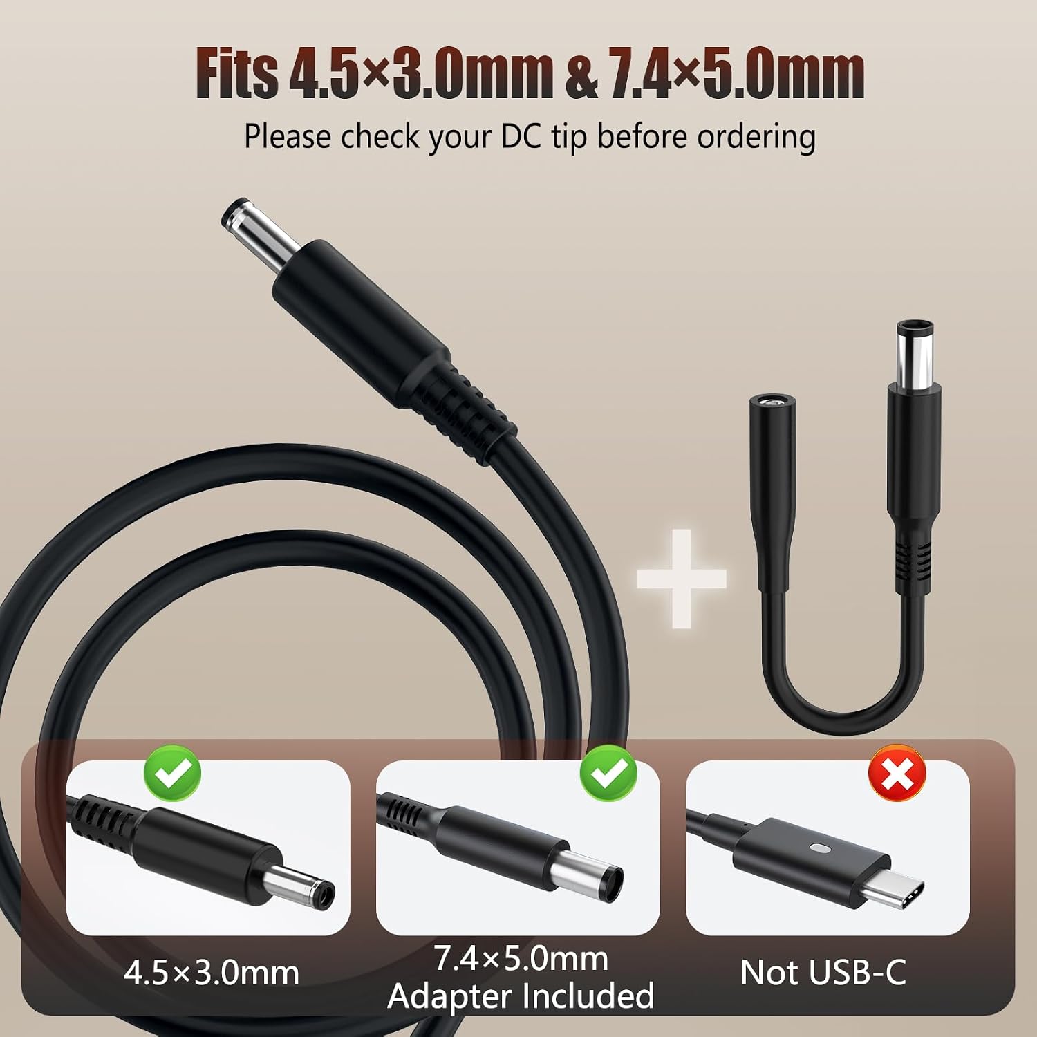 Detalle 1 de Dell HA65NS5-00 65W Laptop Charger for Inspiron & Latitude