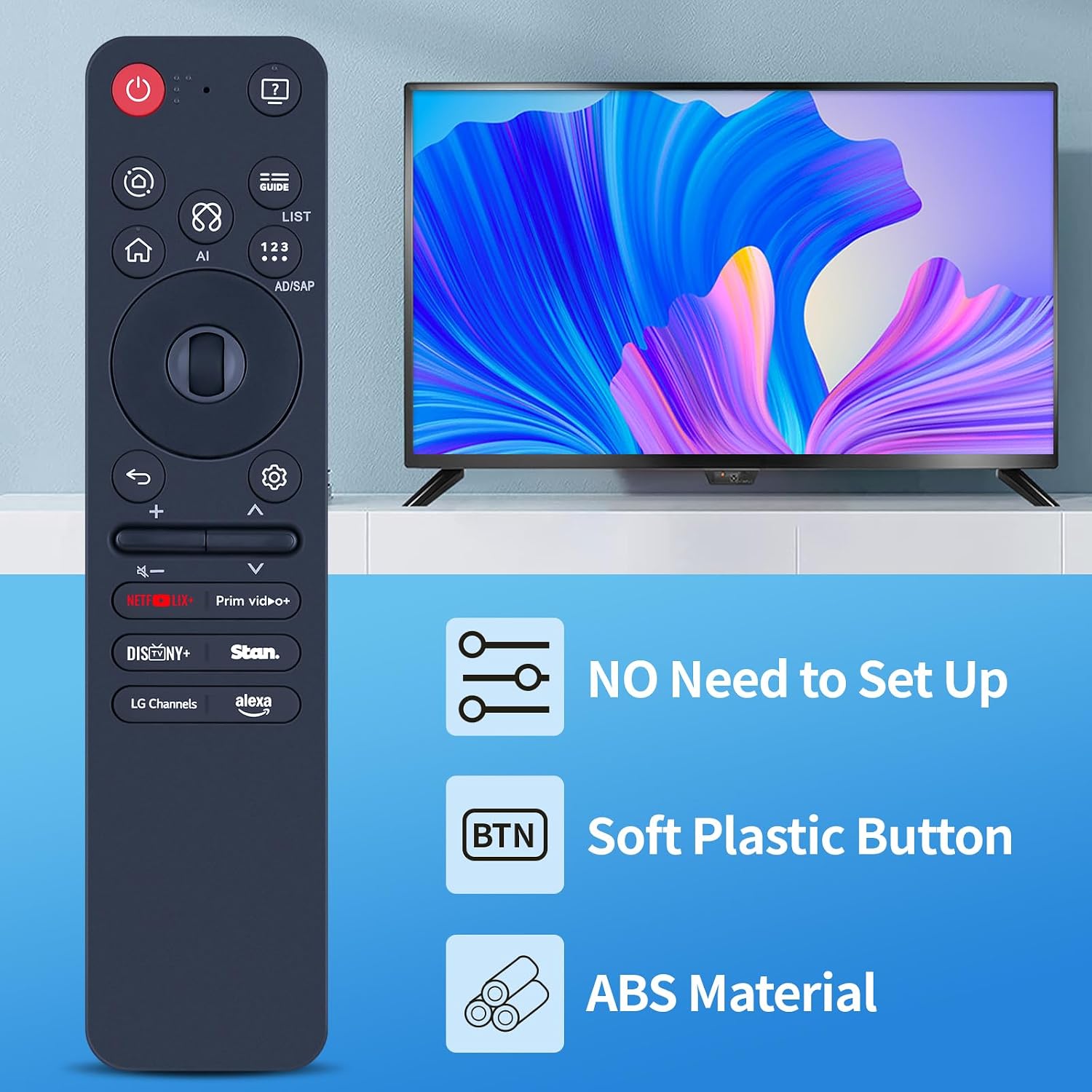 Detalle 2 de TCNOUMT MR25GA AKB76046608 Voice Replacement Remote for LG OLED/G5, C5, B5 and QNED UA77 TV Series