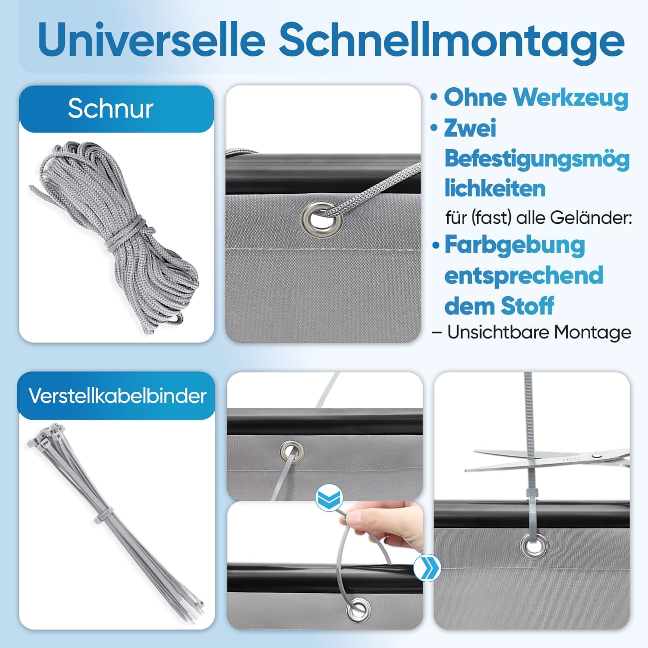 Thumbnail 3 de Sekey Balkon Sichtschutz 0.9×6 m – blickdicht, UV‑schutz, einfache Montage