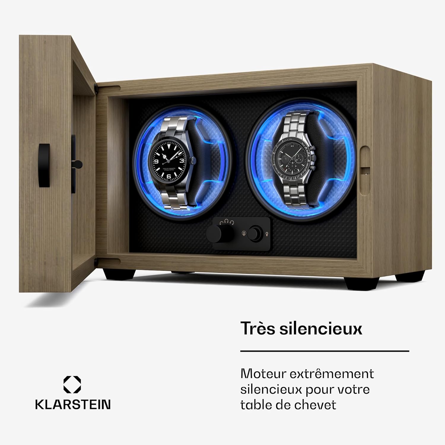 Thumbnail 3 de KLARSTEIN Remontoir de montre automatique avec éclairage LED bleu et porte en acrylique