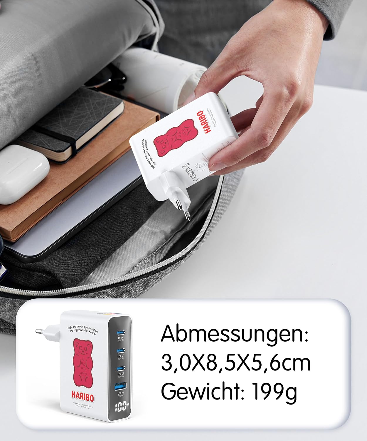 Detalle 1 de DCHK HARIBO 100W 4-Port USB-C Ladegerät