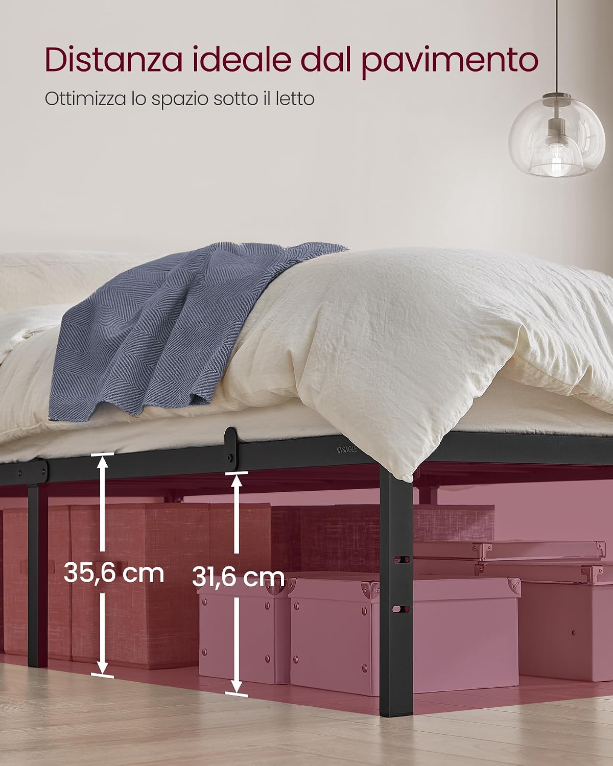 Thumbnail 1 de VASAGLE RMB131B01 Struttura letto singolo 90x190 cm