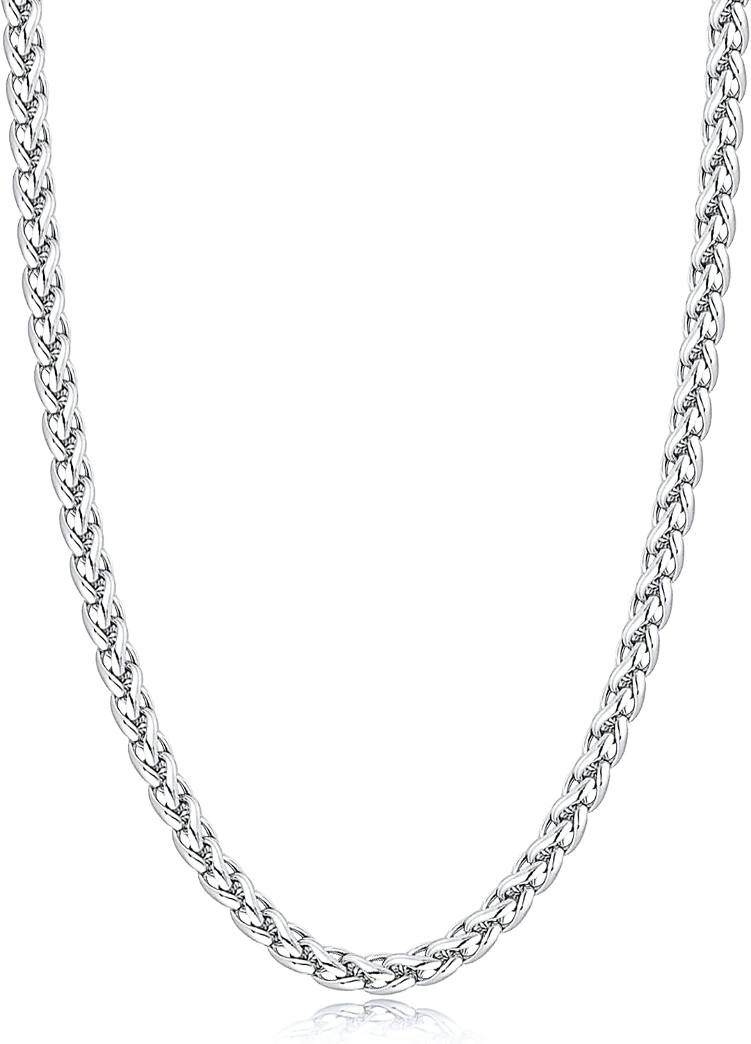 Detalle de Jewlpire Stainless Steel Wheat Chain Necklace