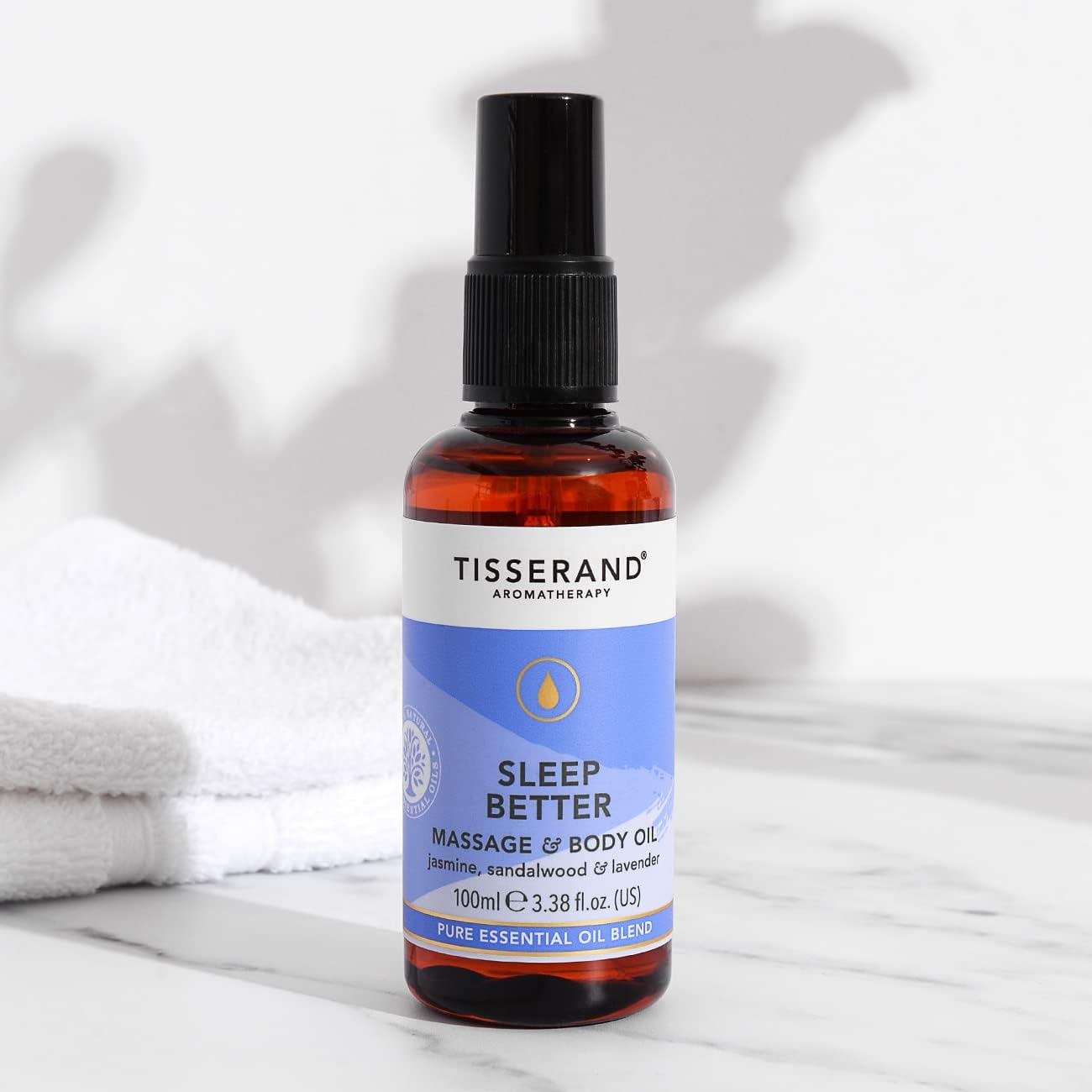 Detalle de Tisserand Sleep Better Massage Oil – Lavender, Jasmine & Sandalwood, 100ml