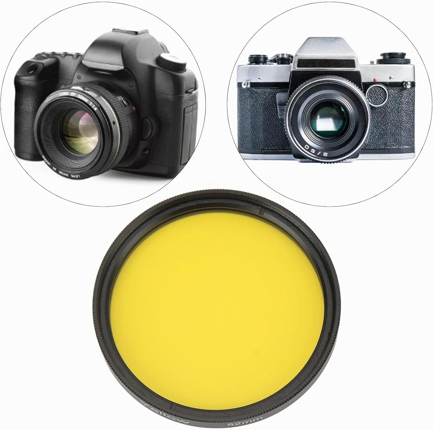 Thumbnail 2 de Akozon Filtro per Fotocamera Slim 52 mm – Filtro obiettivo in vetro ottico, telaio in lega di alluminio, effetto dreamy (giallo)