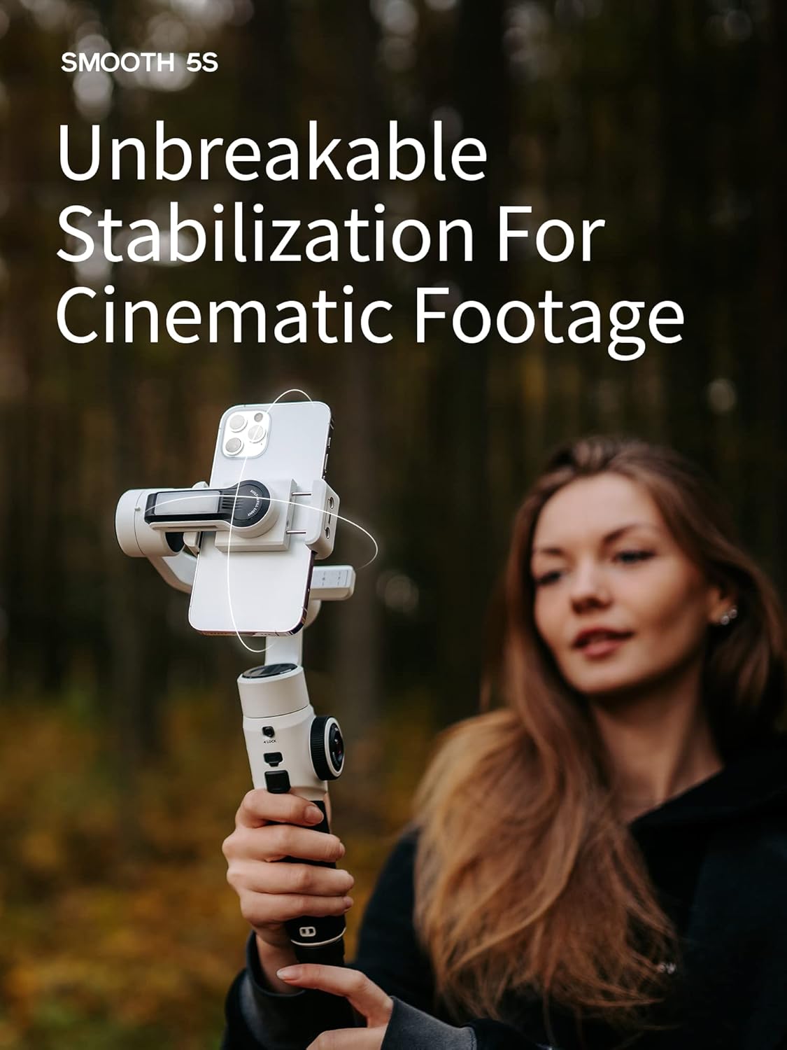 Detalle 2 de ZHIYUN Smooth-5S Combo iPhone 3-Axis Gimbal with Fill Lights and Tripod