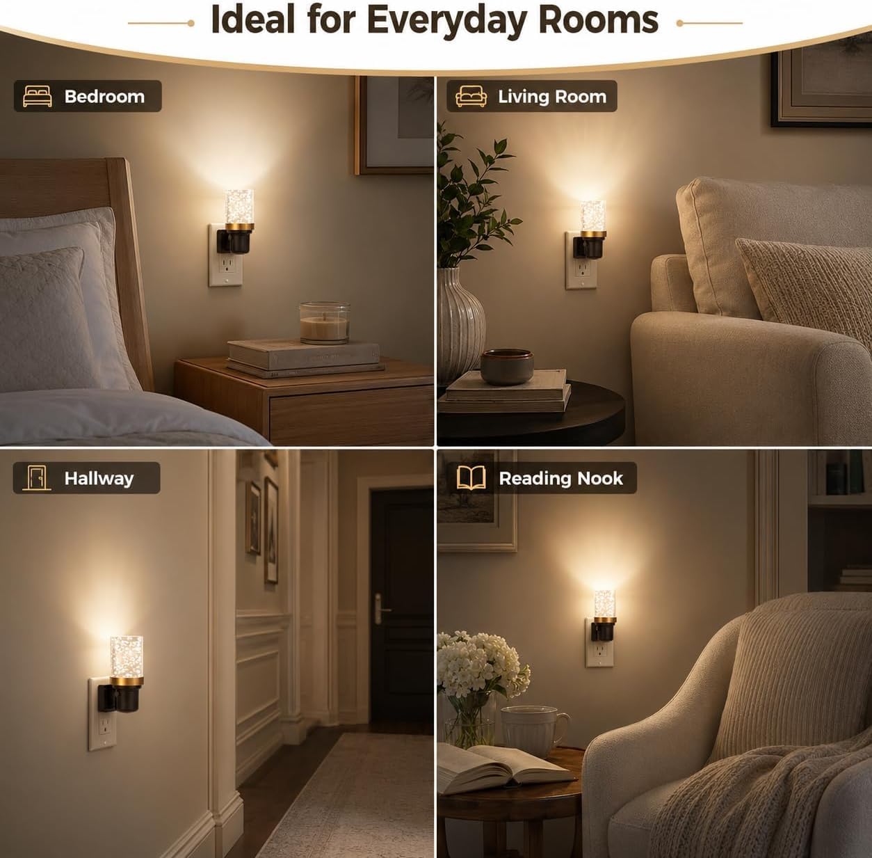Detalle 2 de DORESshop CX220 LED Night Light, Dusk-to-Dawn Sensor, Dimmable Soft White