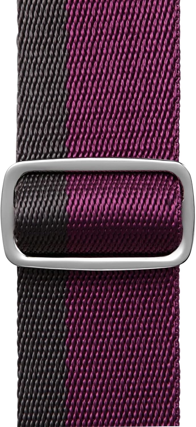 Detalle de Dazzber Martingale Collar (Extra Strong Nylon, 1 1/2 Inch Wide) for Medium to XLarge Dogs – Purplish Red & Grey