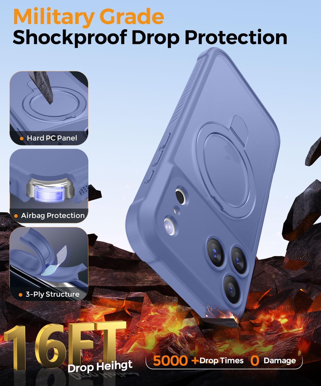 Thumbnail 4 de MOCCA Design for iPhone 17 Pro Max Case with MagSafe and Invisible Magnetic Ring Stand