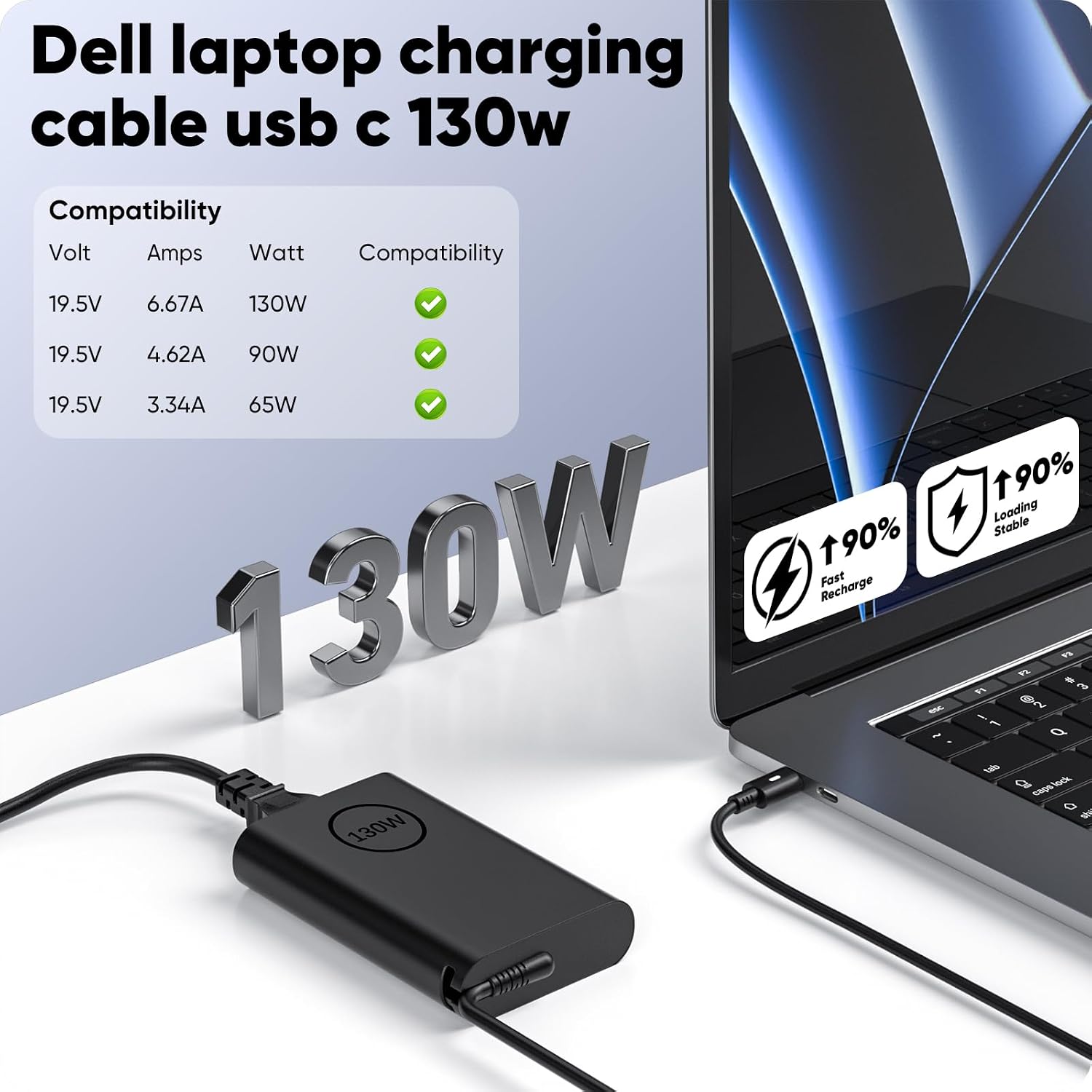 Thumbnail 1 de Dell 130W USB-C Charger for XPS