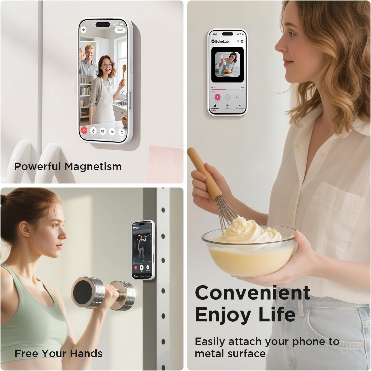 Thumbnail 5 de SURPHY Magnetic for iPhone Air Case with 360° Rotatable Stand and Finger Ring (White) for iPhone 17 Air 6.5