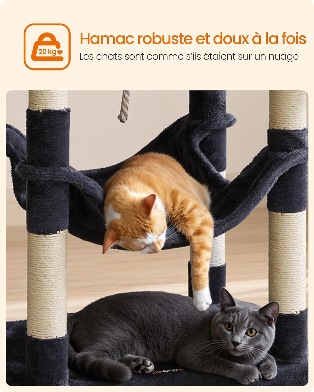Detalle 1 de Feandrea PCT15GYZ Arbre à chat 143 cm