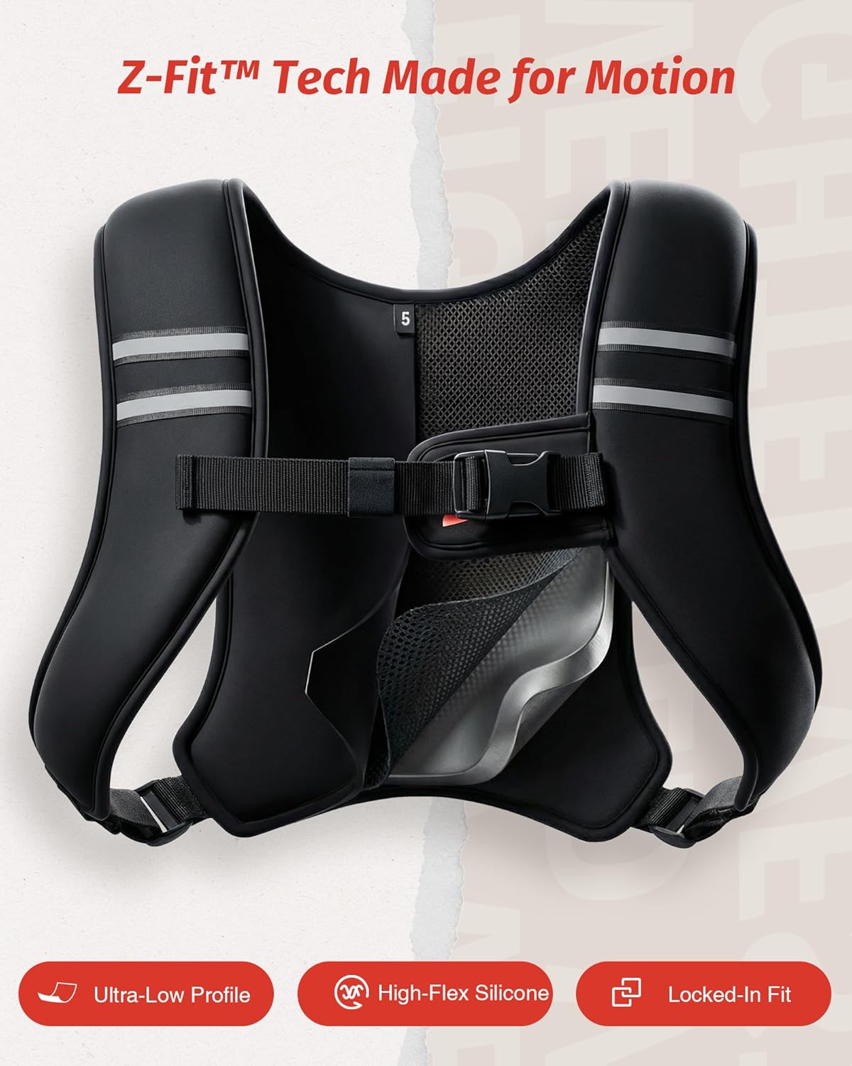 Thumbnail 4 de ZELUS Z-Fit Weighted Vest (Washable Soft Iron) for Women & Men, 5/10/15 lb with Reflective Strips