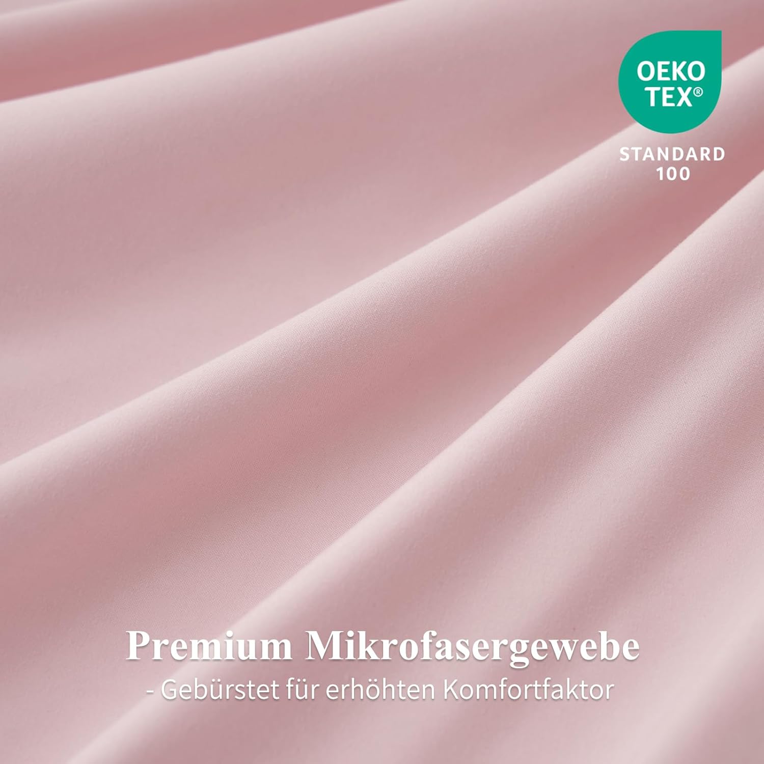 Thumbnail 4 de Aisbo Bettwäsche 200x200 (3-teilig) Rosa/Beige – Wendebettwäsche aus Mikrofaser mit Reißverschluss