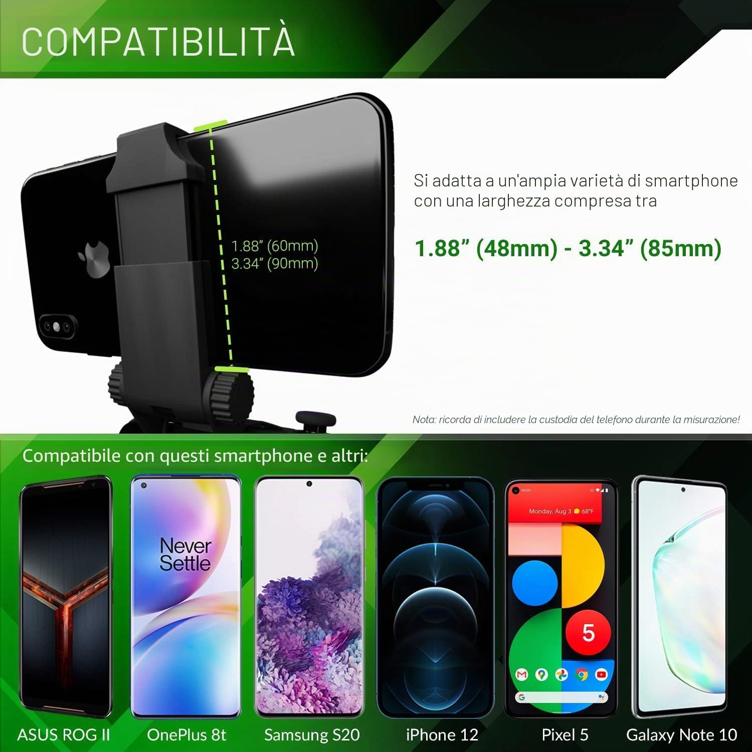 Detalle 2 de Clip da gioco mobile per controller Xbox Series X|S: supporto regolabile per smartphone (Carbon Black)