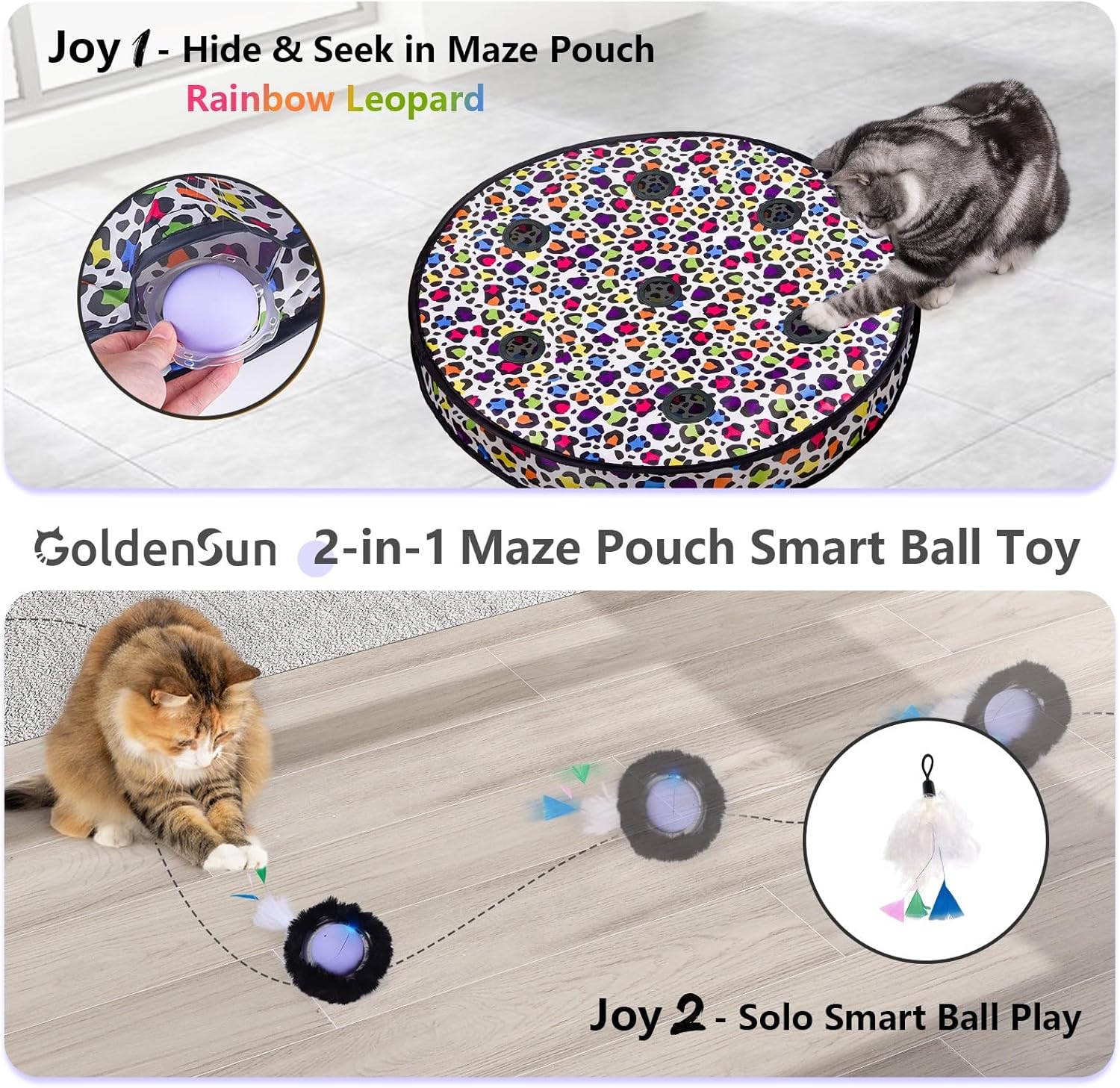 Detalle 2 de GoldenSun Cat Toys automatic rolling ball