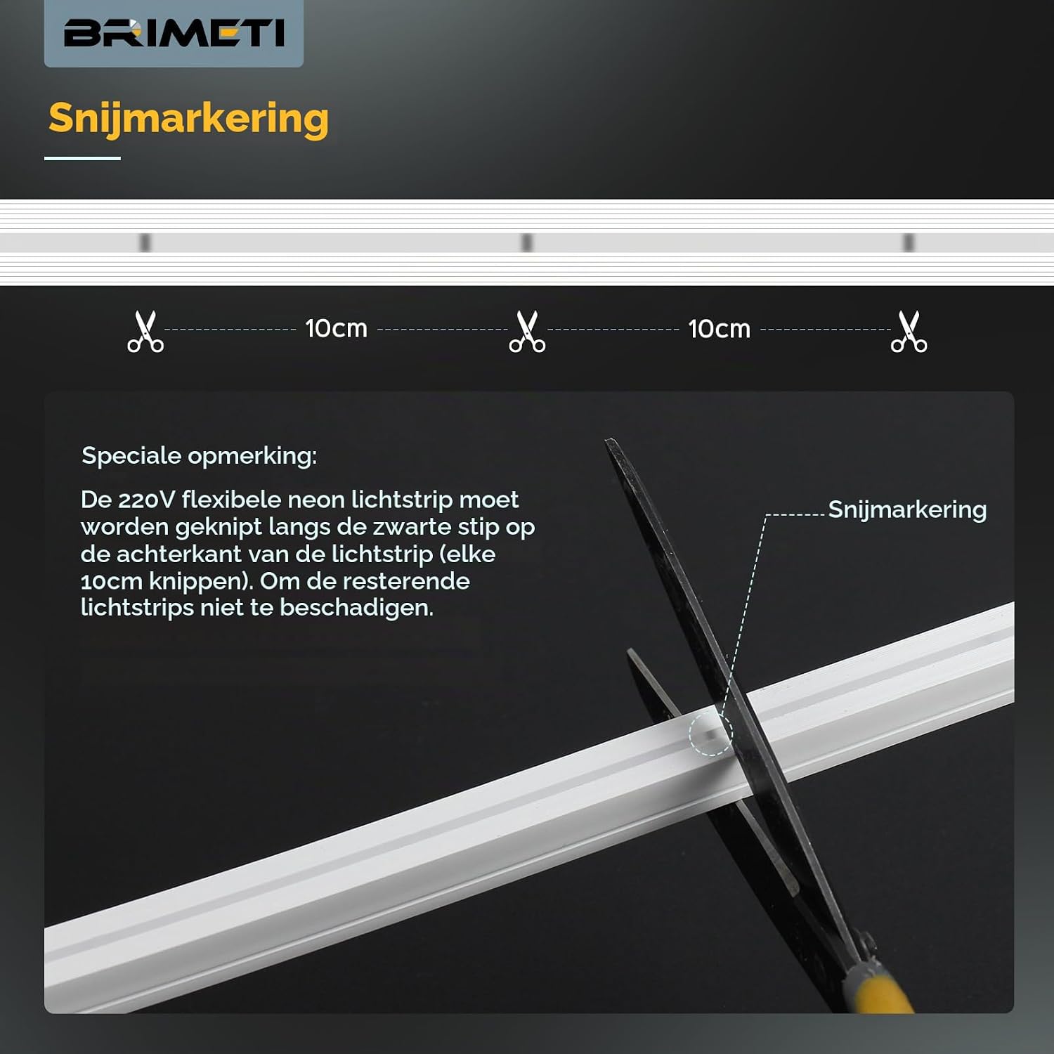 Detalle 1 de BRIMETI 4N=D756-Yellow-3M EU neonstrip, geel siliconen, flexibel en IP65
