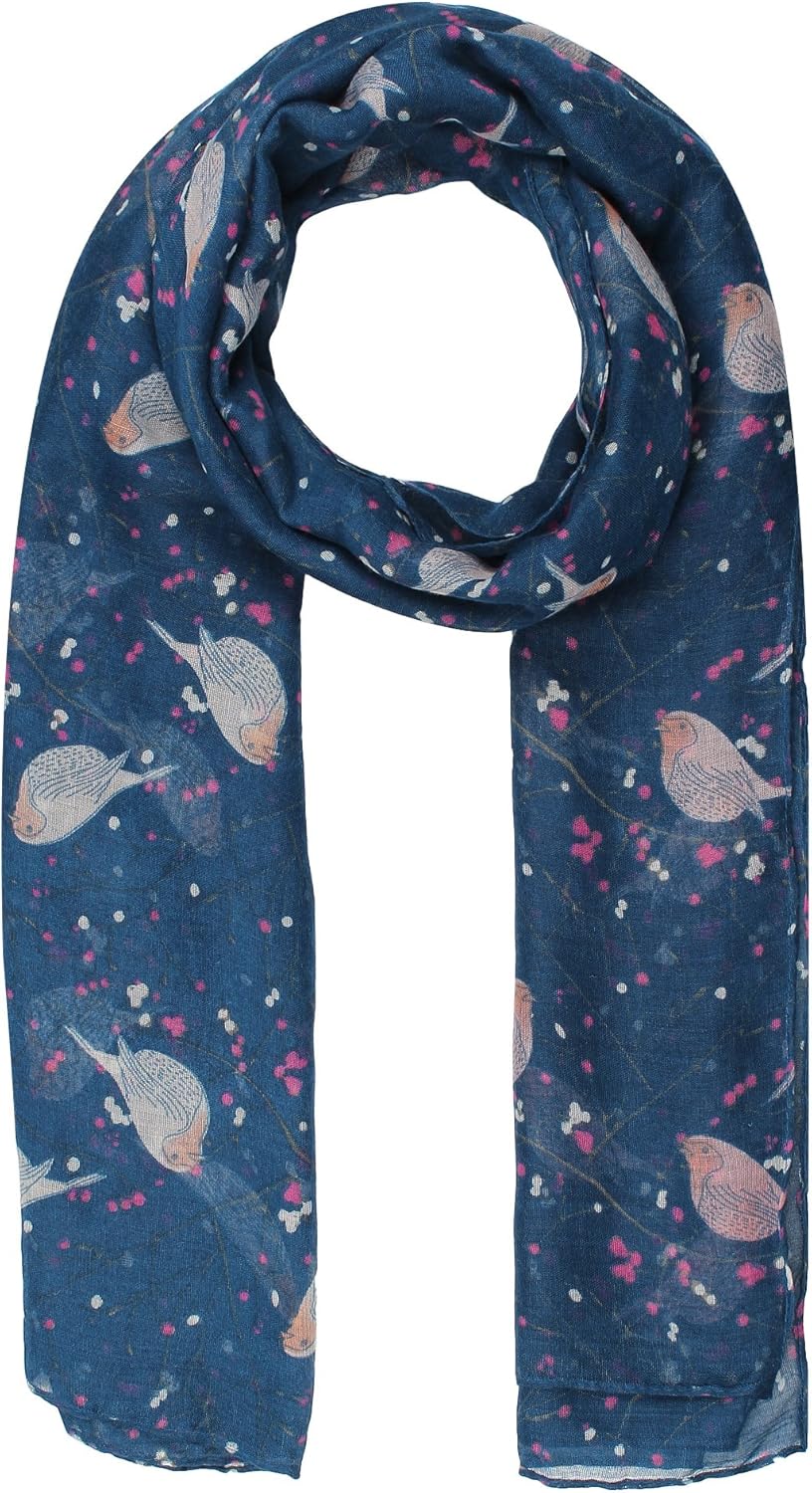 Thumbnail 2 de World of Shawls Women’s Lightweight Fashion Scarf with Bird & Floral Print