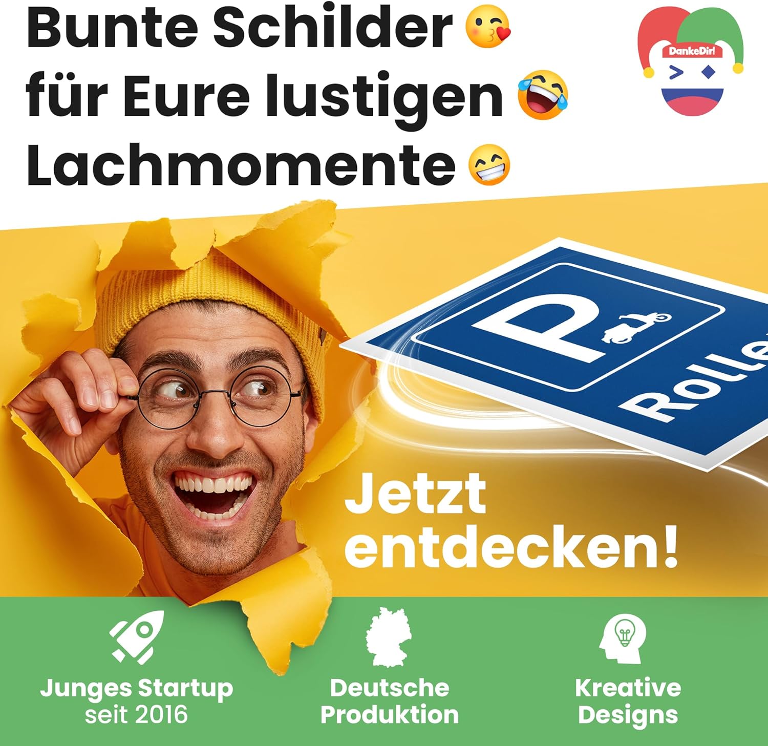 Thumbnail 6 de DankeDir Parkplatz Roller Schild 30x20 cm