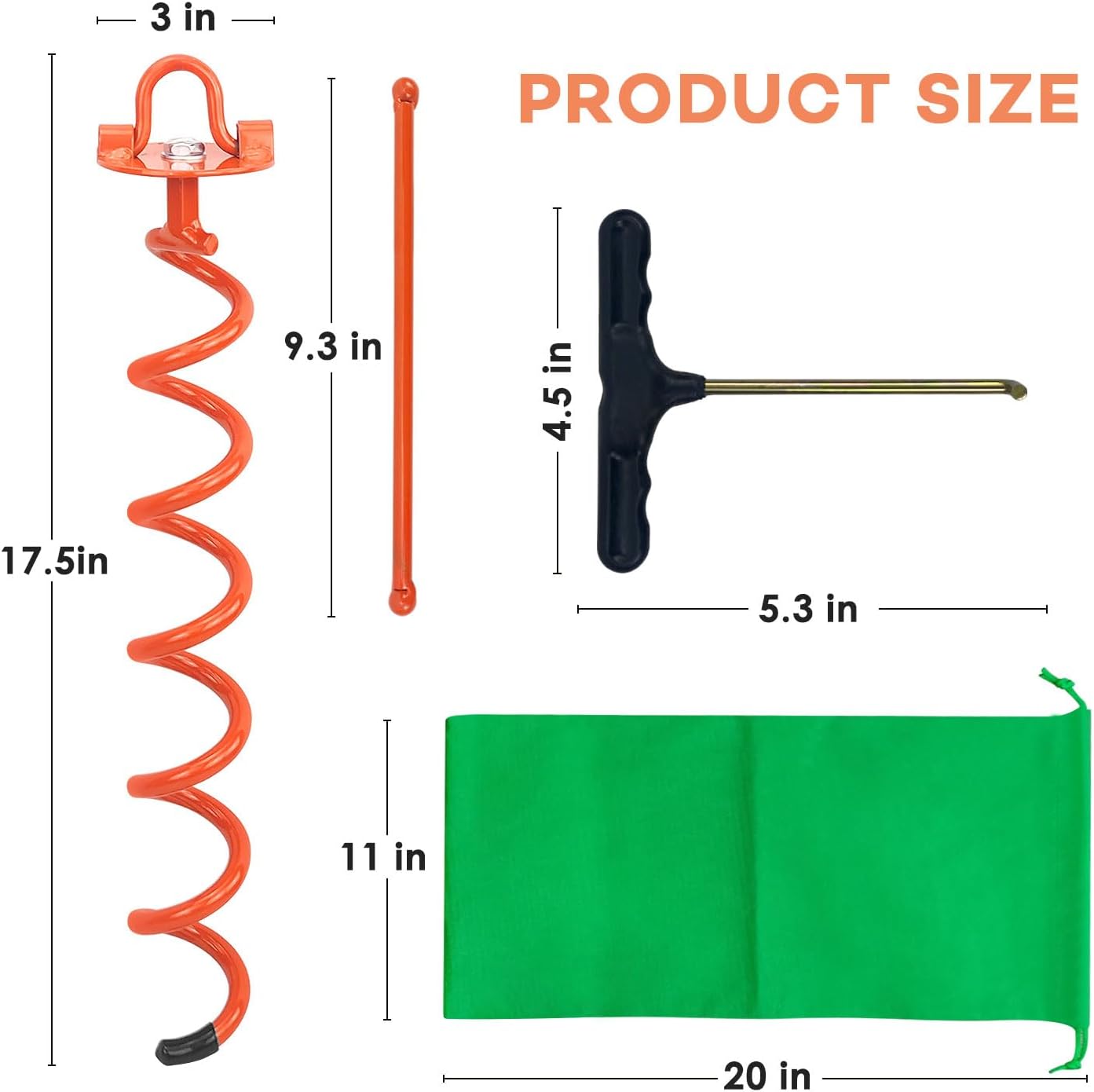 Detalle 2 de MIXXIDEA Ground Anchor, 17.5-Inch