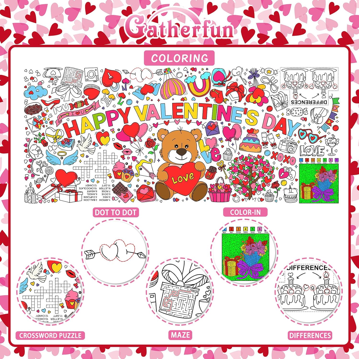 Thumbnail 2 de Gatherfun Valentine's Day Activity Poster 31.5x72 in 📜