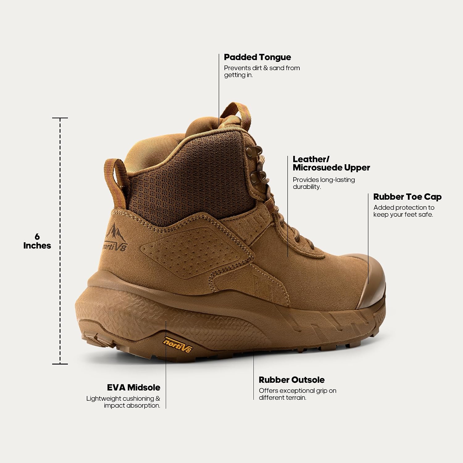 Thumbnail 6 de NORTIV 8 Bottes Militaires Homme Imperméables – Chaussures de Combat Tactiques