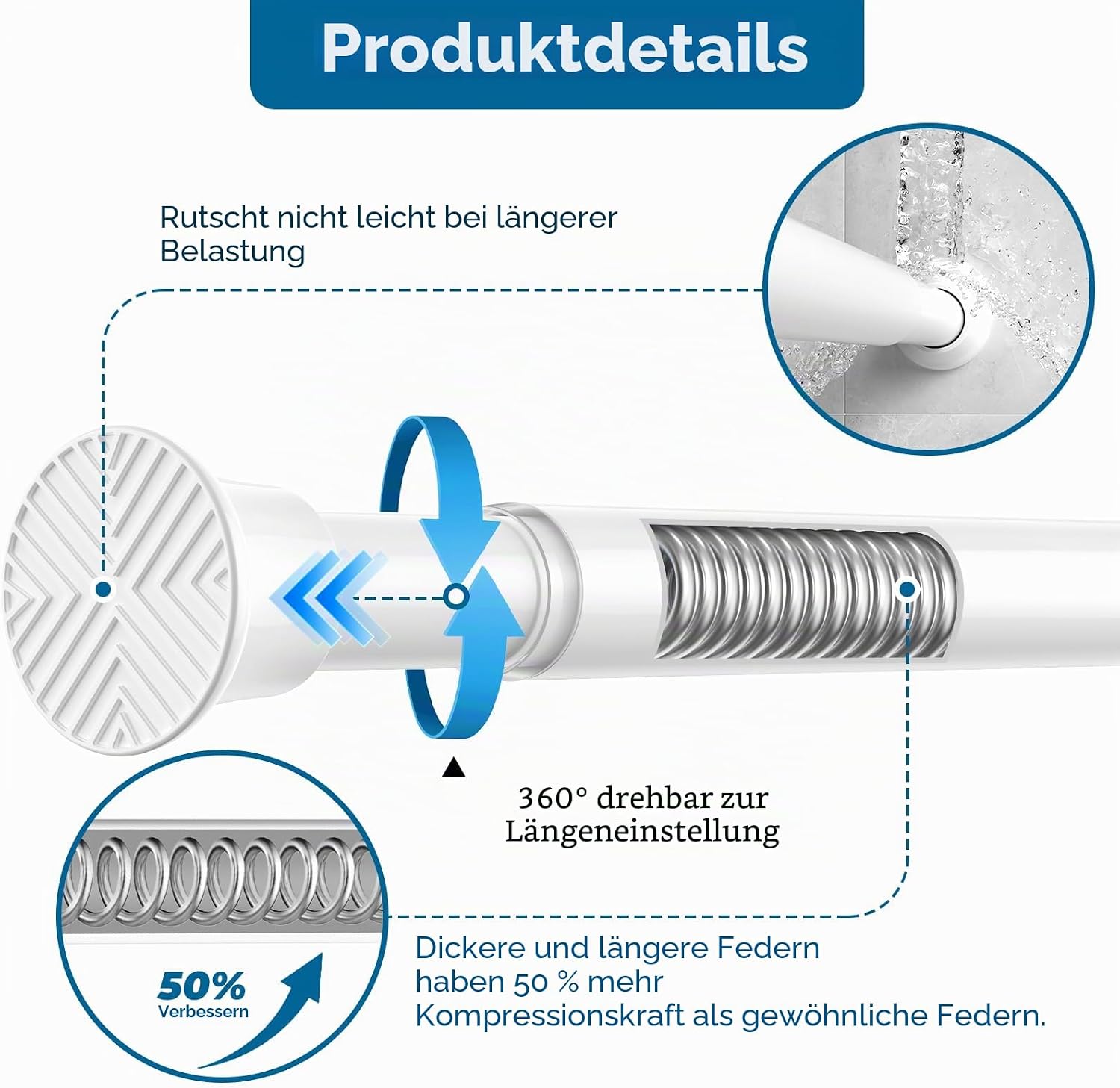 Thumbnail 4 de AIZESI Teleskop Gardinenstange 60 bis 120 cm