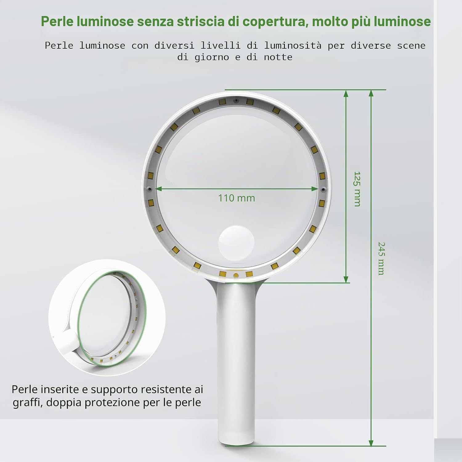 Thumbnail 4 de Lente d'ingrandimento con luce ricaricabile 30x – Professionale, LED 20 e 3 modalità di luminosità (Bianco)