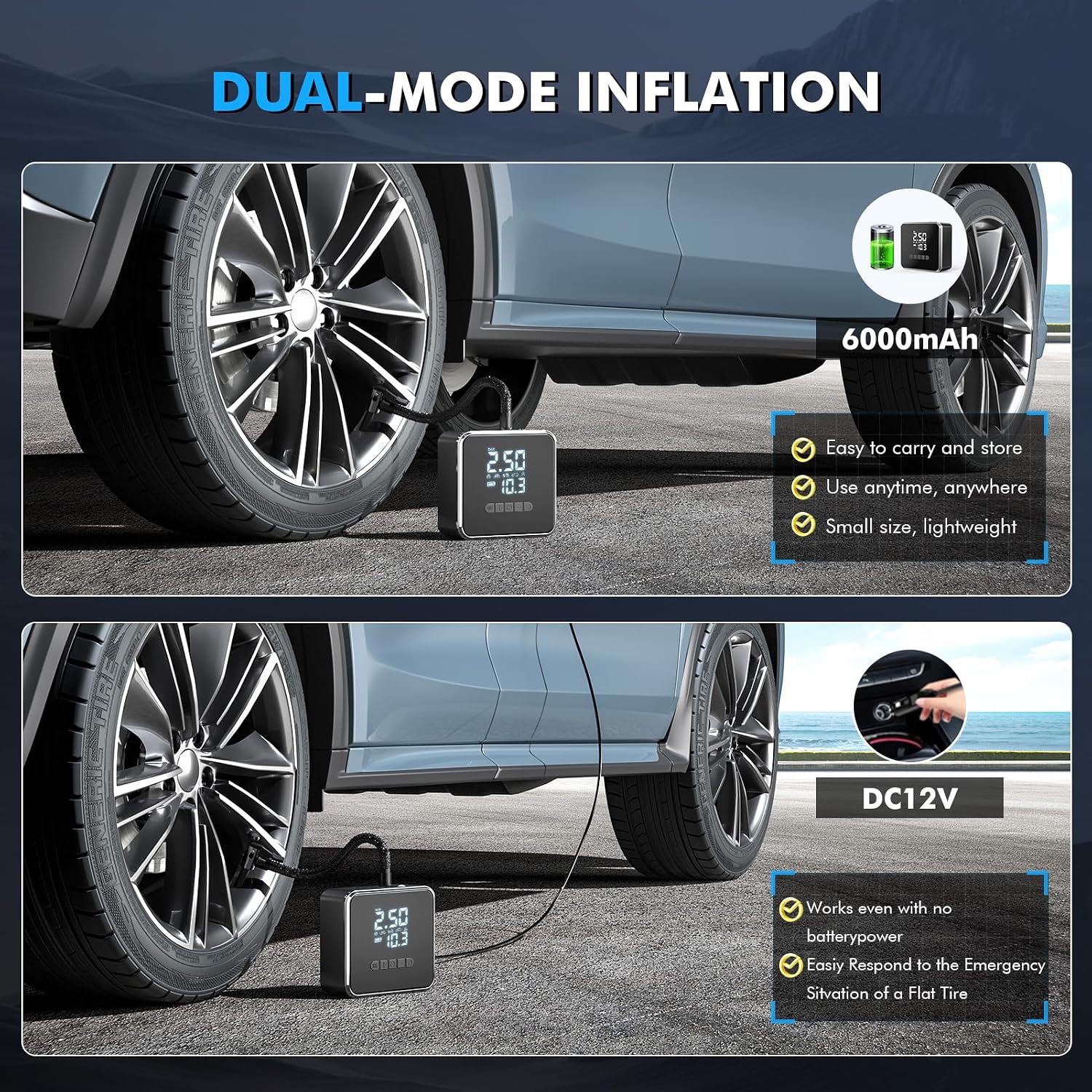Detalle 2 de iWarmbase Tyre Inflator with 150 PSI digital gauge