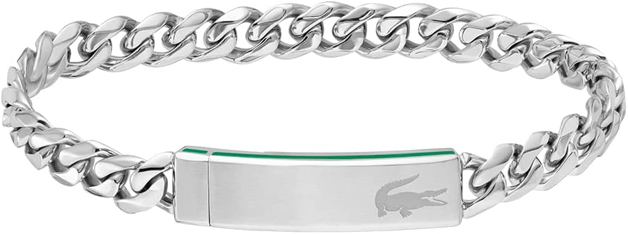 Detalle de Lacoste Gliederarmband Herren Baseline – Edelstahl, Magnetverschluss, 19 cm Innenumfang