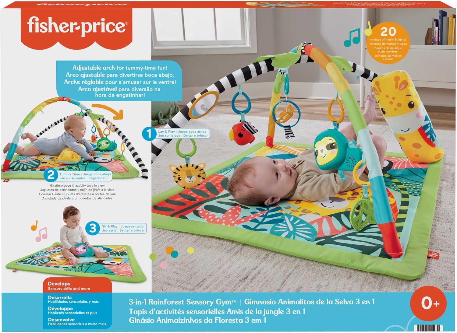 Detalle de Fisher-Price Tapis de jeu 3-en-1 Jungle - HJW08