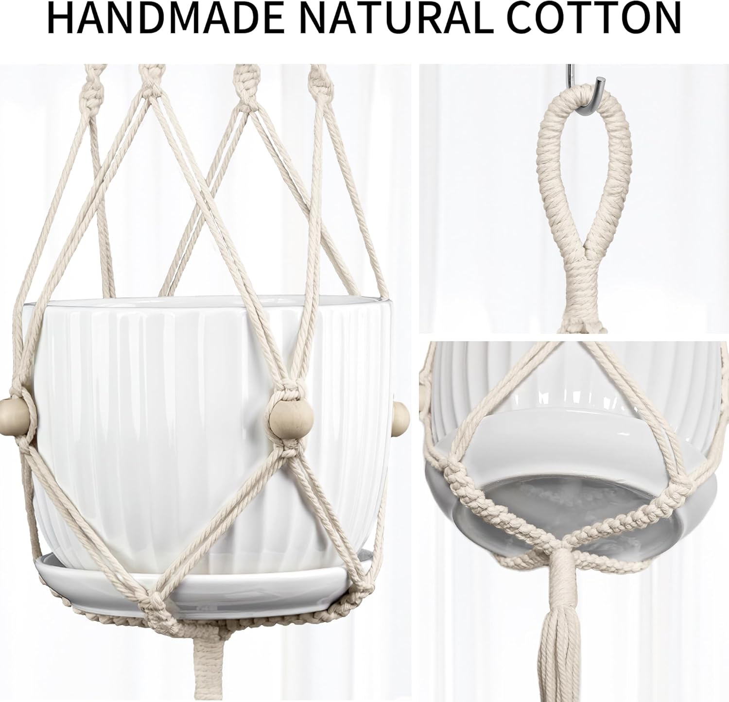 Thumbnail 1 de IDEEEPAN Macrame Plant Hanger 44 Inch