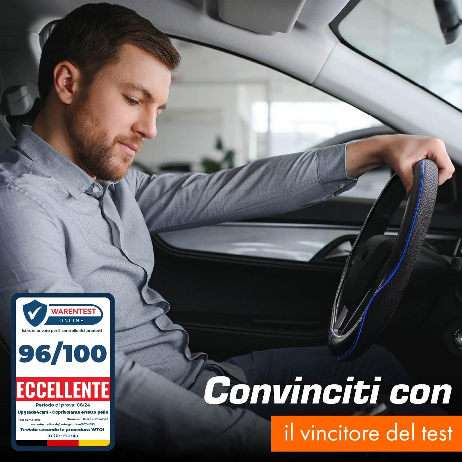 Thumbnail 4 de Upgrade4cars Coprivolante 44-46 cm Blu Nero
