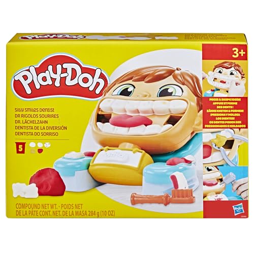 Detalle de Play-Doh Dentista de la diversión con 7 accesorios y 5 botes de plastilina