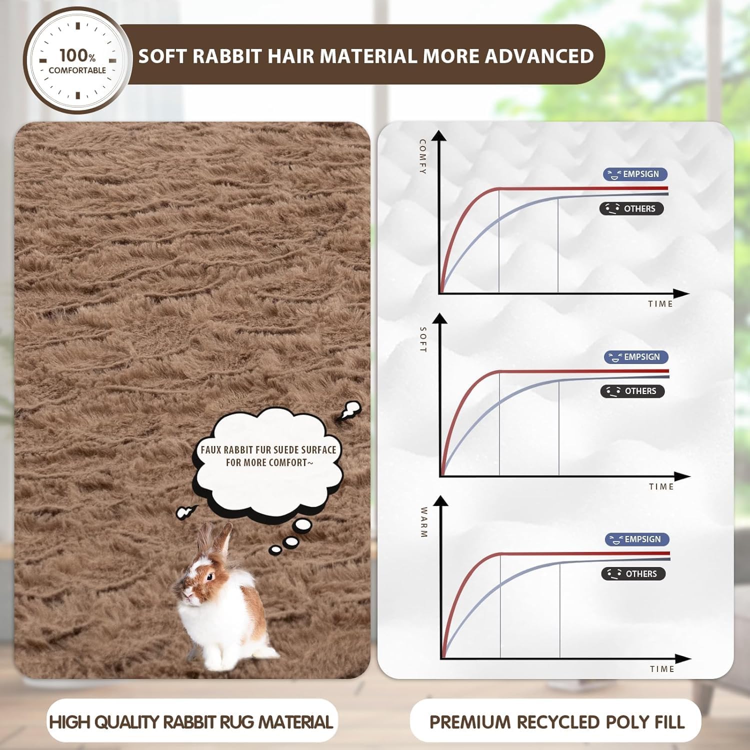 Thumbnail 3 de EMPSIGN Tapis de couchage réversible chaud et froid pour chien (89 cm), lavable avec support en mousse à alvéoles