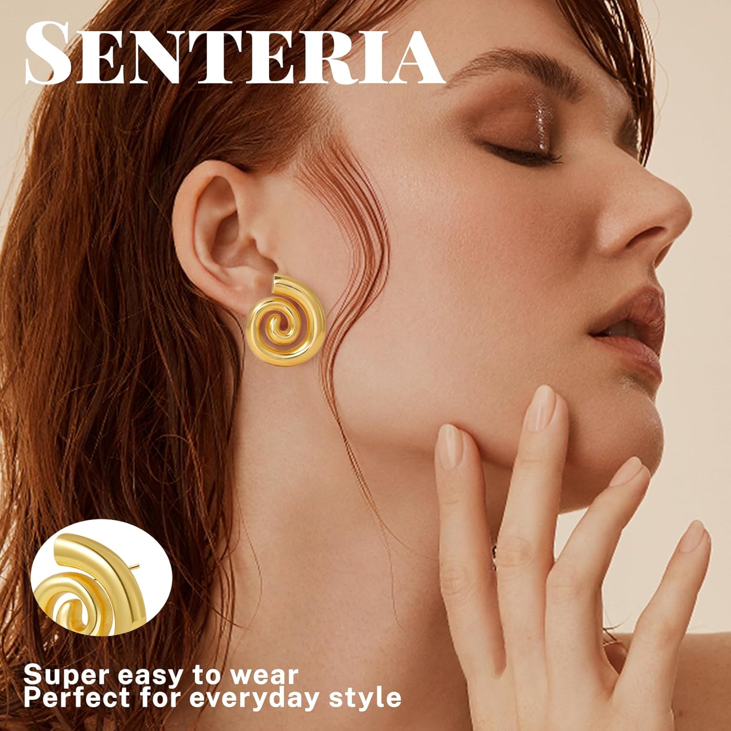 Thumbnail 1 de Senteria Ohrringe Silber 925 Stecker mit 14K Vergoldung – goldene Knoten-Statement Ohrringe für Damen