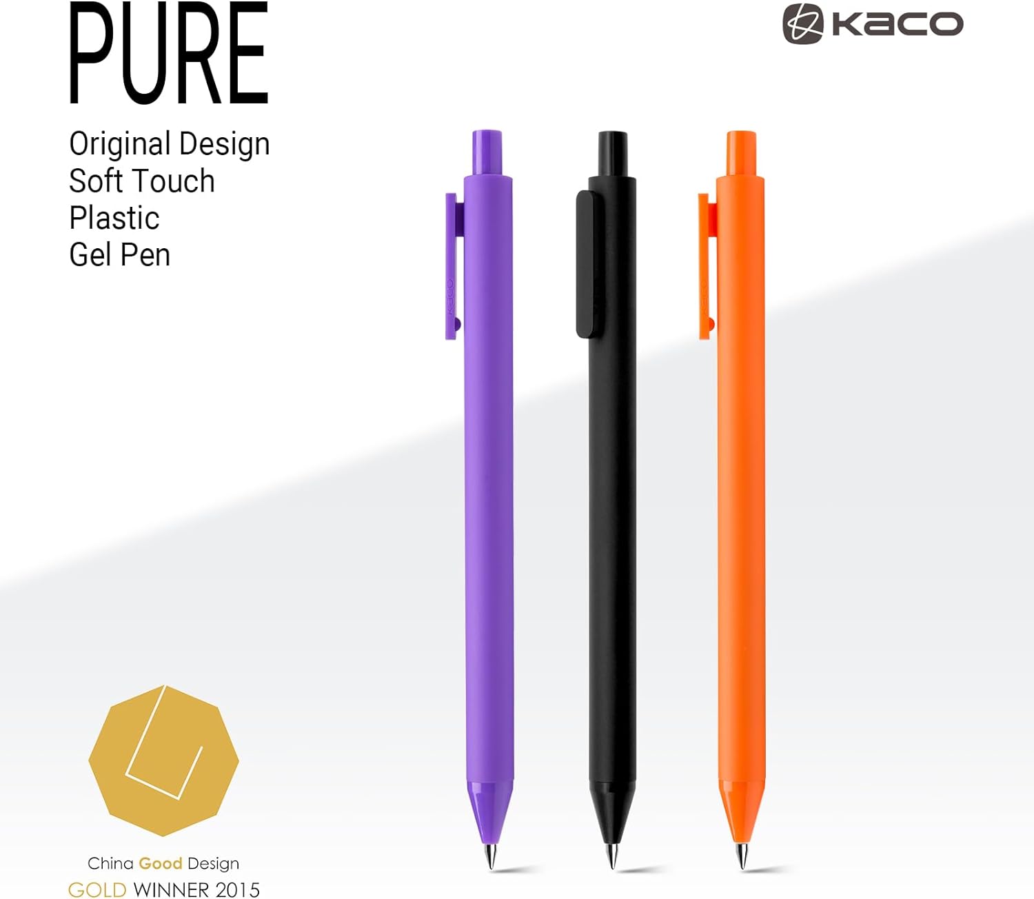 Detalle 1 de Kaco PURE Gel Pens, 20 Assorted Colors, 0.7 mm Retractable Medium Point