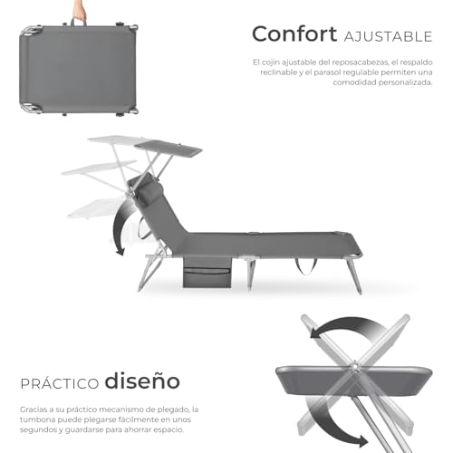 Thumbnail 3 de tectake Set de tumbonas plegables jardín exterior