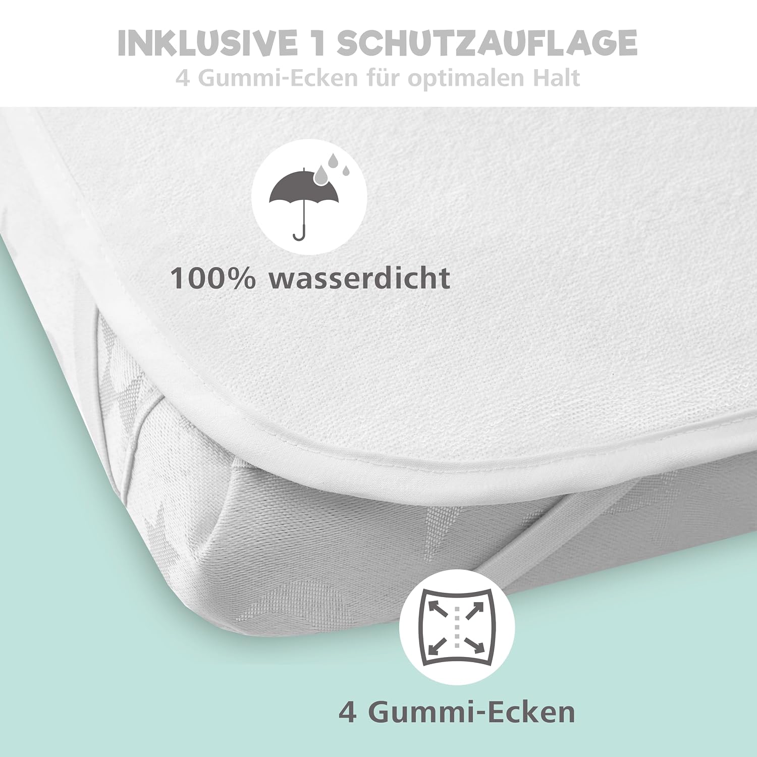 Detalle 2 de Baumwoll-Spannbettlaken Set 55x90 Fuchs